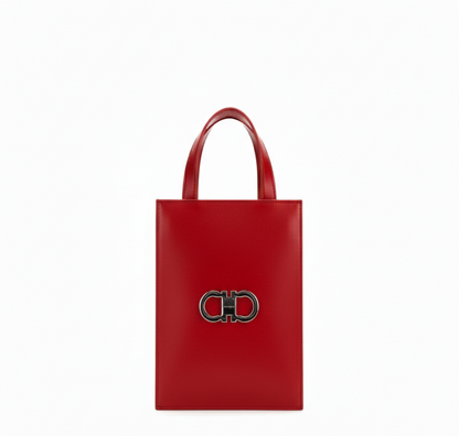 Gancini Mini Calfskin Tote Bag - Red - Image 1