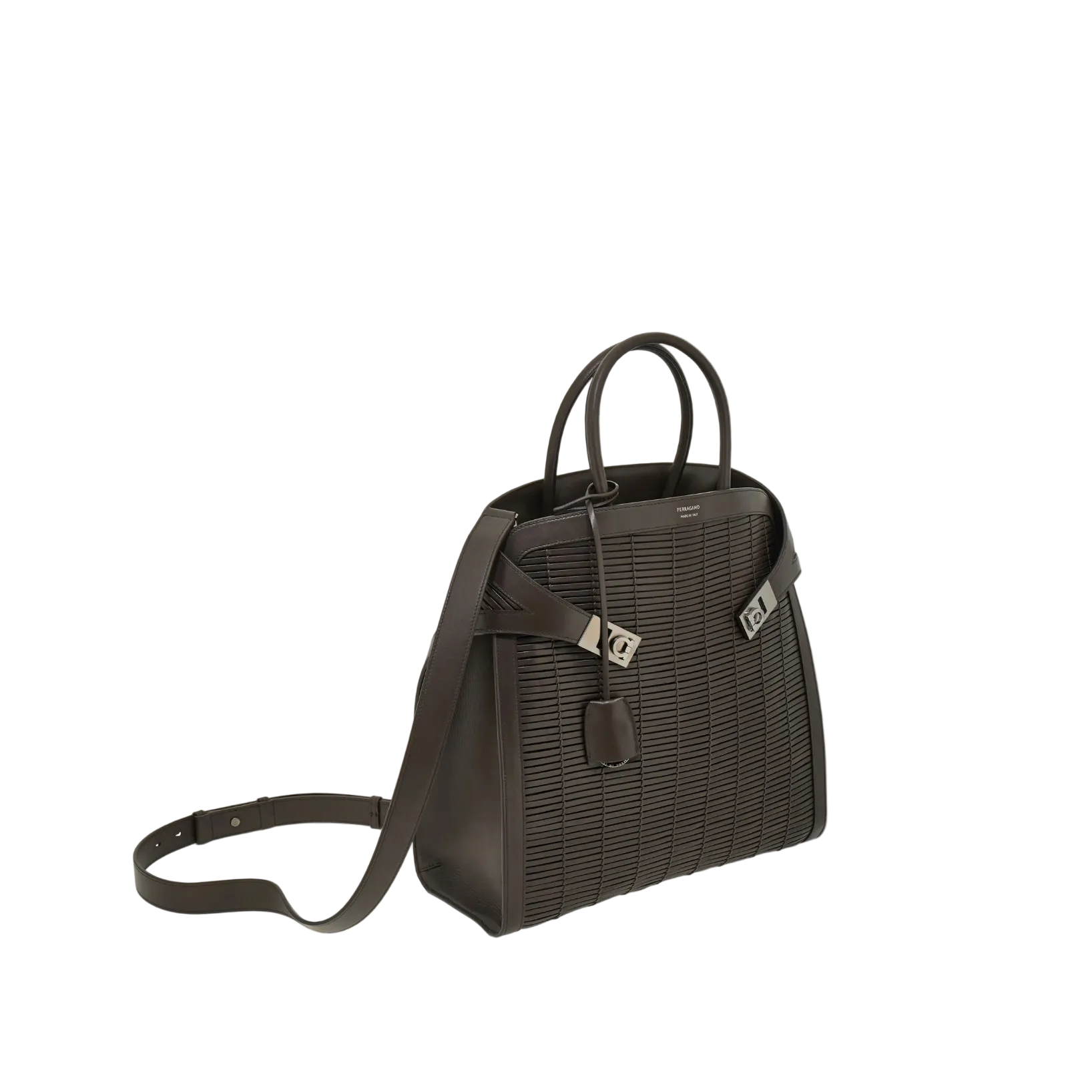 Hug Medium Calfskin Tote Bags - Testa Di Moro - Image 3