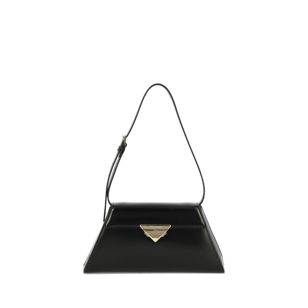 Leather Shoulder Bag, Gold Hardware - Image 1