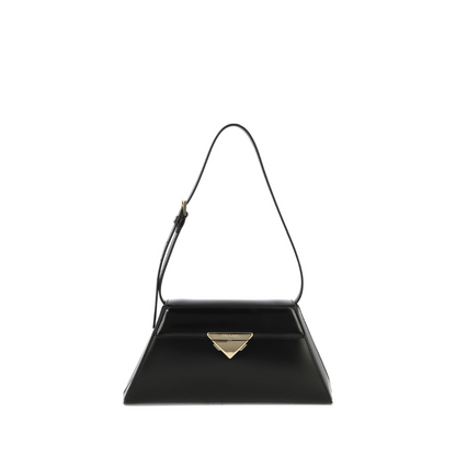 Leather Shoulder Bag, Gold Hardware - Image 1
