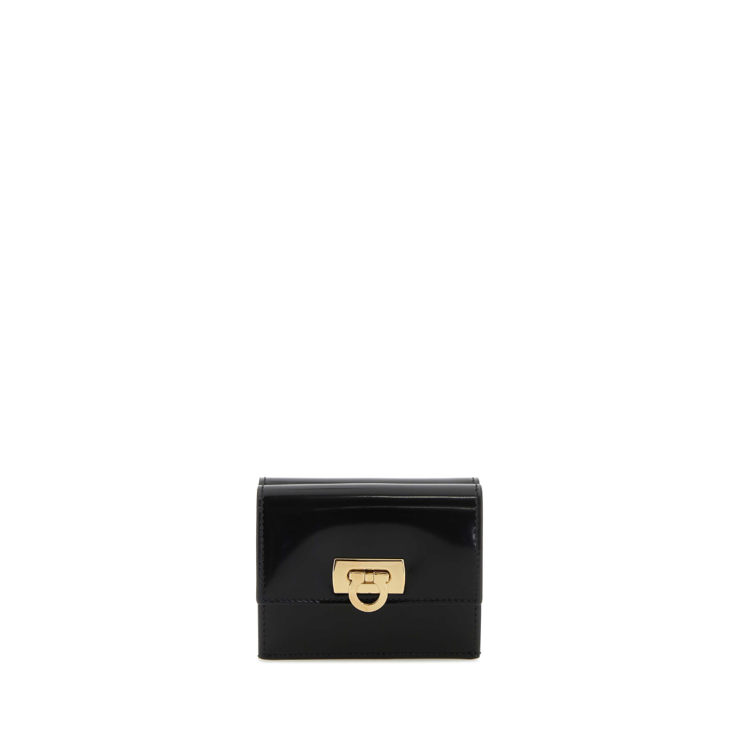Patent Leather Wallet, Gold Hardware - Image 1