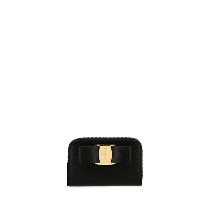 Vara  Bow Zipped Pouch, Gold Hardware - Image 1