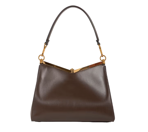 Vela Medium Shoulder Bag Leather Brown - Image 2