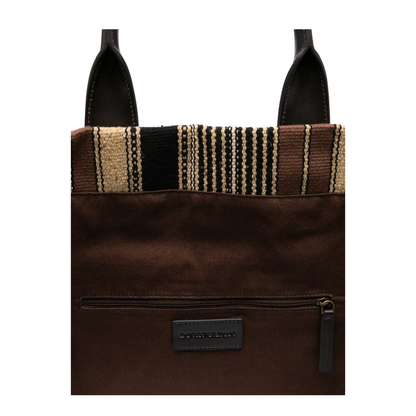 Runway Large Woven Textile Shopper Bag - Brown - Image 5