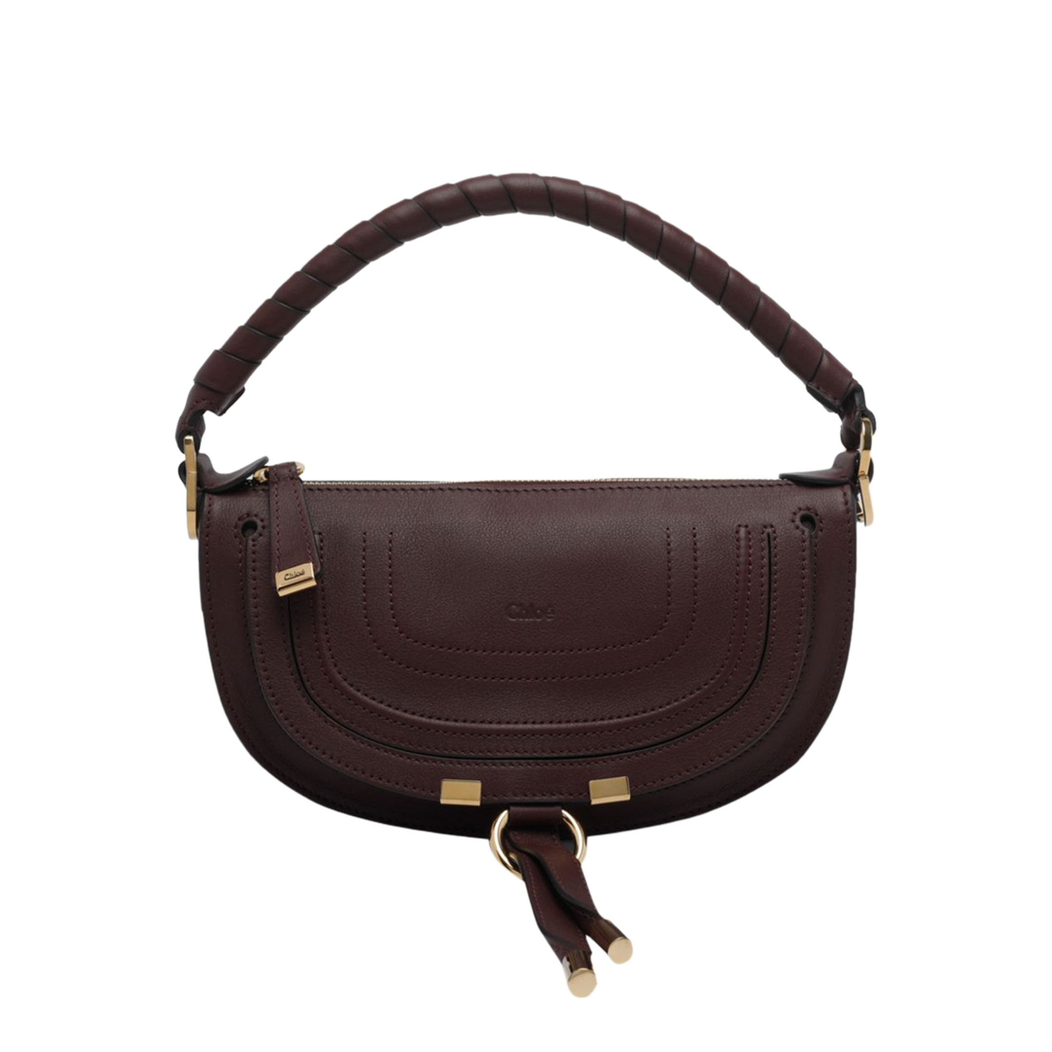 Marcie Mini Calf Leather Shoulder Bag - Brown - Image 1