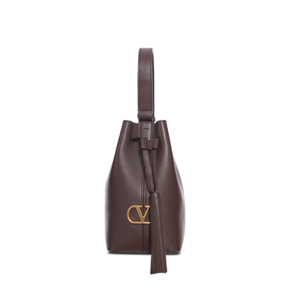 So Seau Medium Leather Bucket Bag - Brown - Image 4
