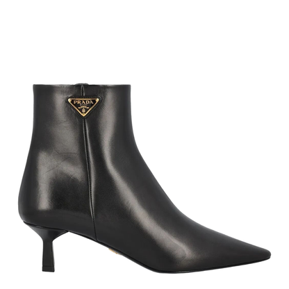 Leather Pointed Ankle Boots - Image 1