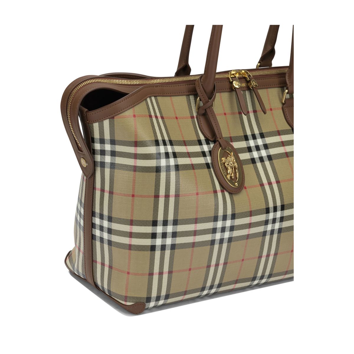 Medium Check Zip Tote - Archive Beige - Image 4