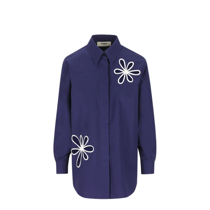 Dark Blue Poplin Shirt - Image 1