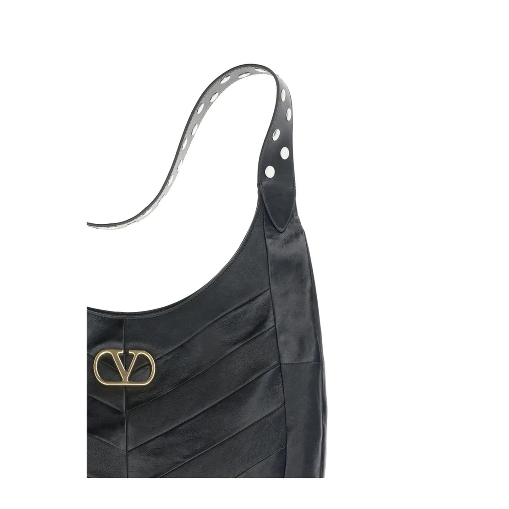 Chevron-Patterned Nappa Leather Shoulder Bag - Image 3