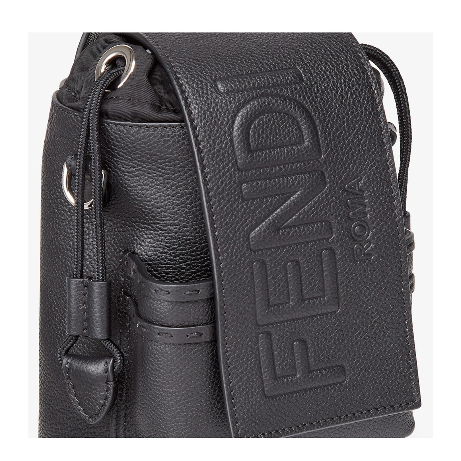 Roma Mini Leather Crossbody Bags - Black - Image 5
