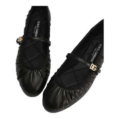 Nappa Leather Ballet Flats in Black - Image 3