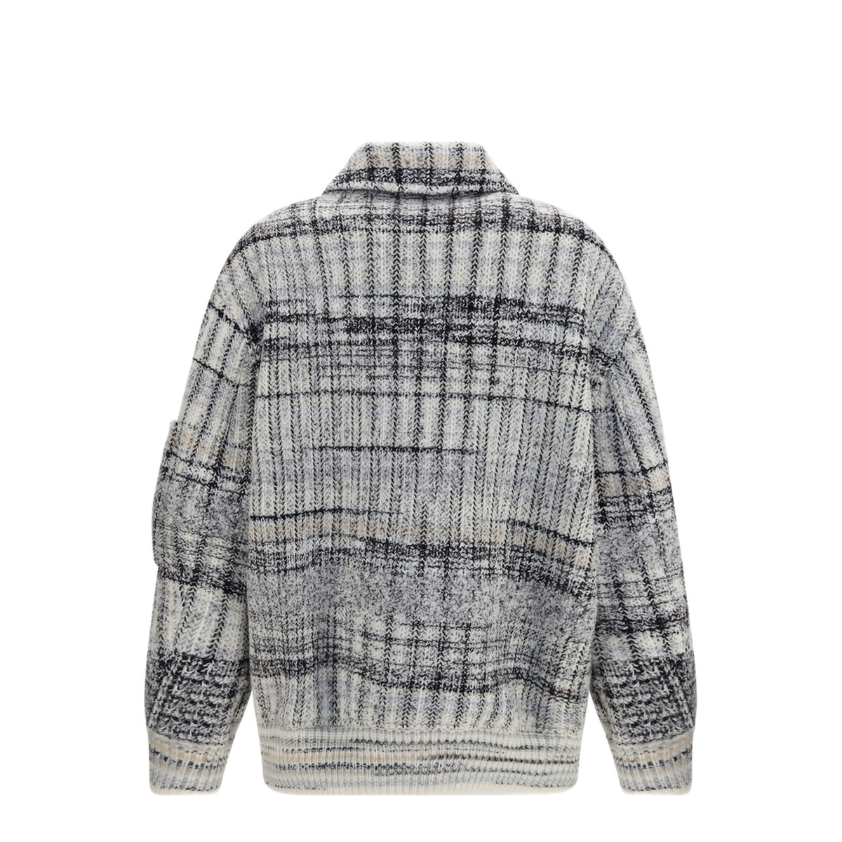 Oversized Check Wool Blend Bomber Jacket - Image 2