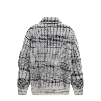 Oversized Check Wool Blend Bomber Jacket - Image 2