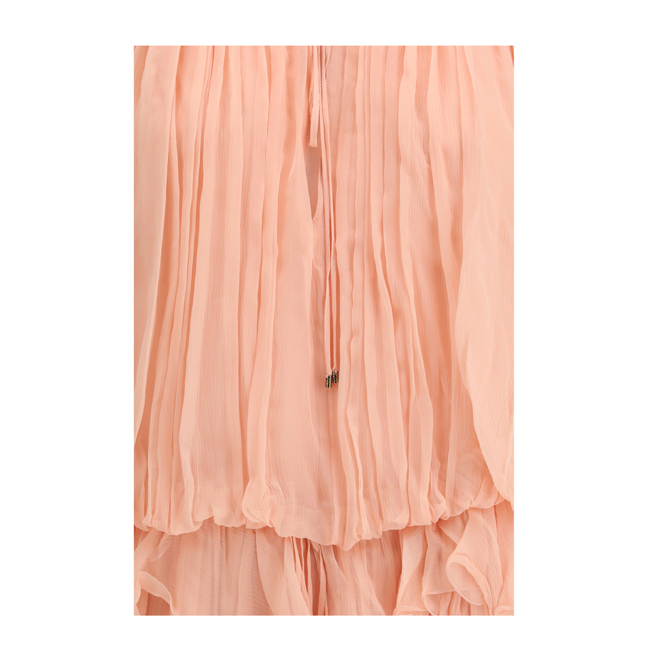 Mini Dress with Cape in Silk Muslin - Image 3