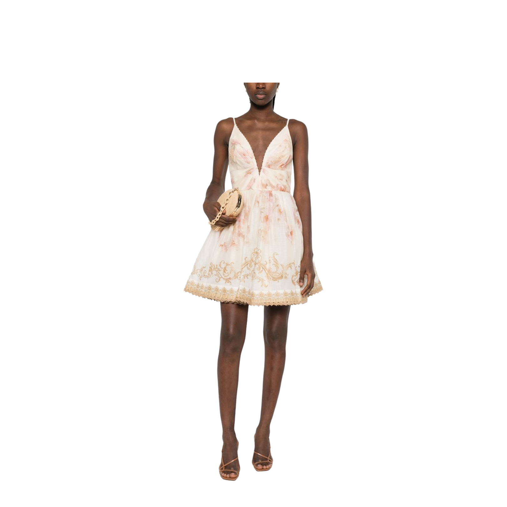 V Neck Top with Bead Detail and Adjustable Straps - Image 2