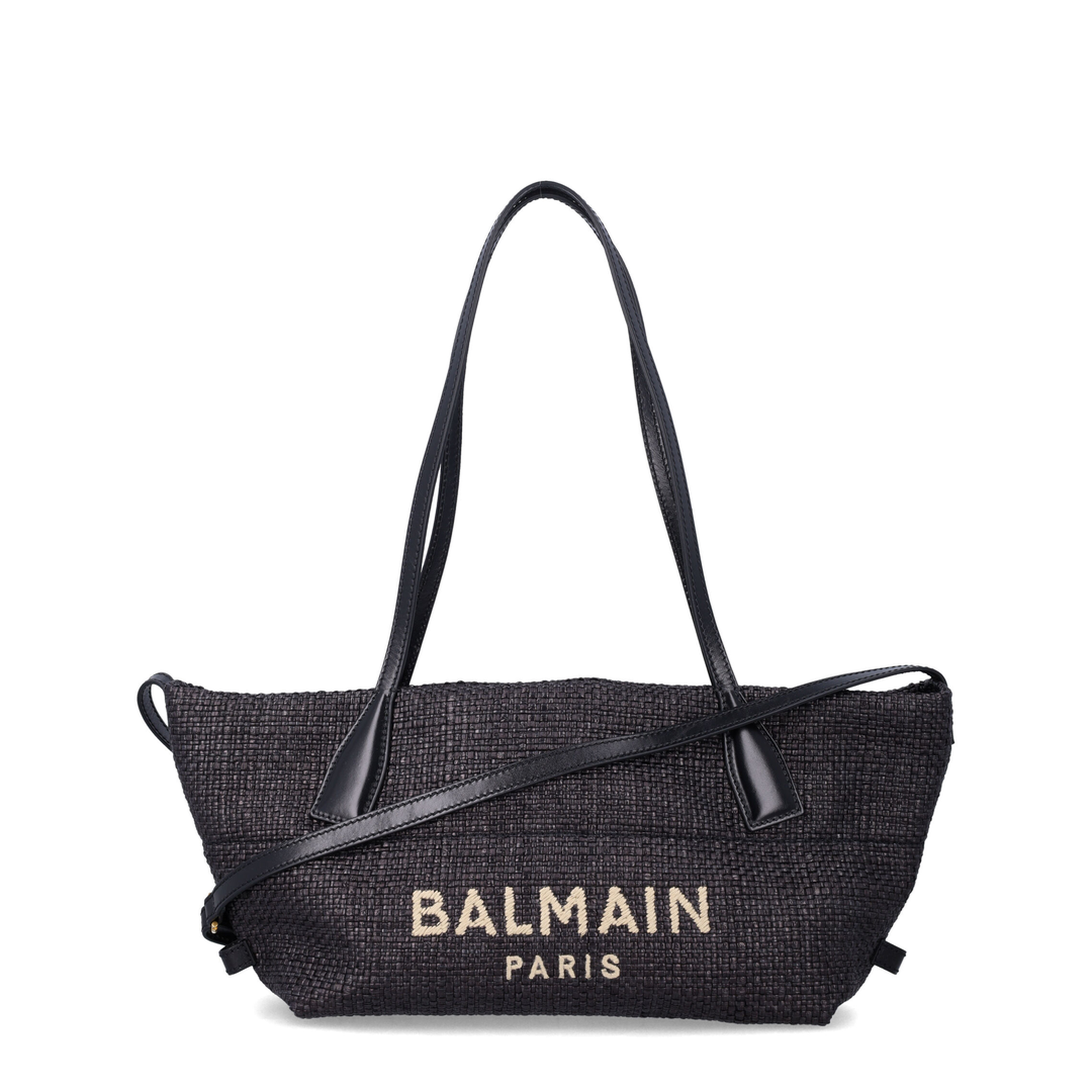 Small Track Tote Bag Raffia Black - Image 1