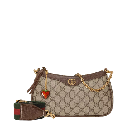 Ophidia Mini Leather Bag - Brown - Image 3