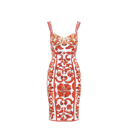 Charmeuse Maiolica Midi Dress - Image 1