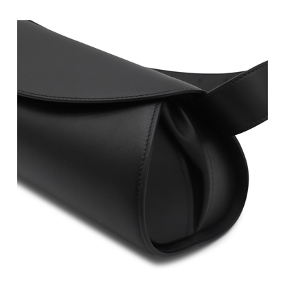 Cannolo Grande Calf Leather Shoulder Bag - Black - Image 3