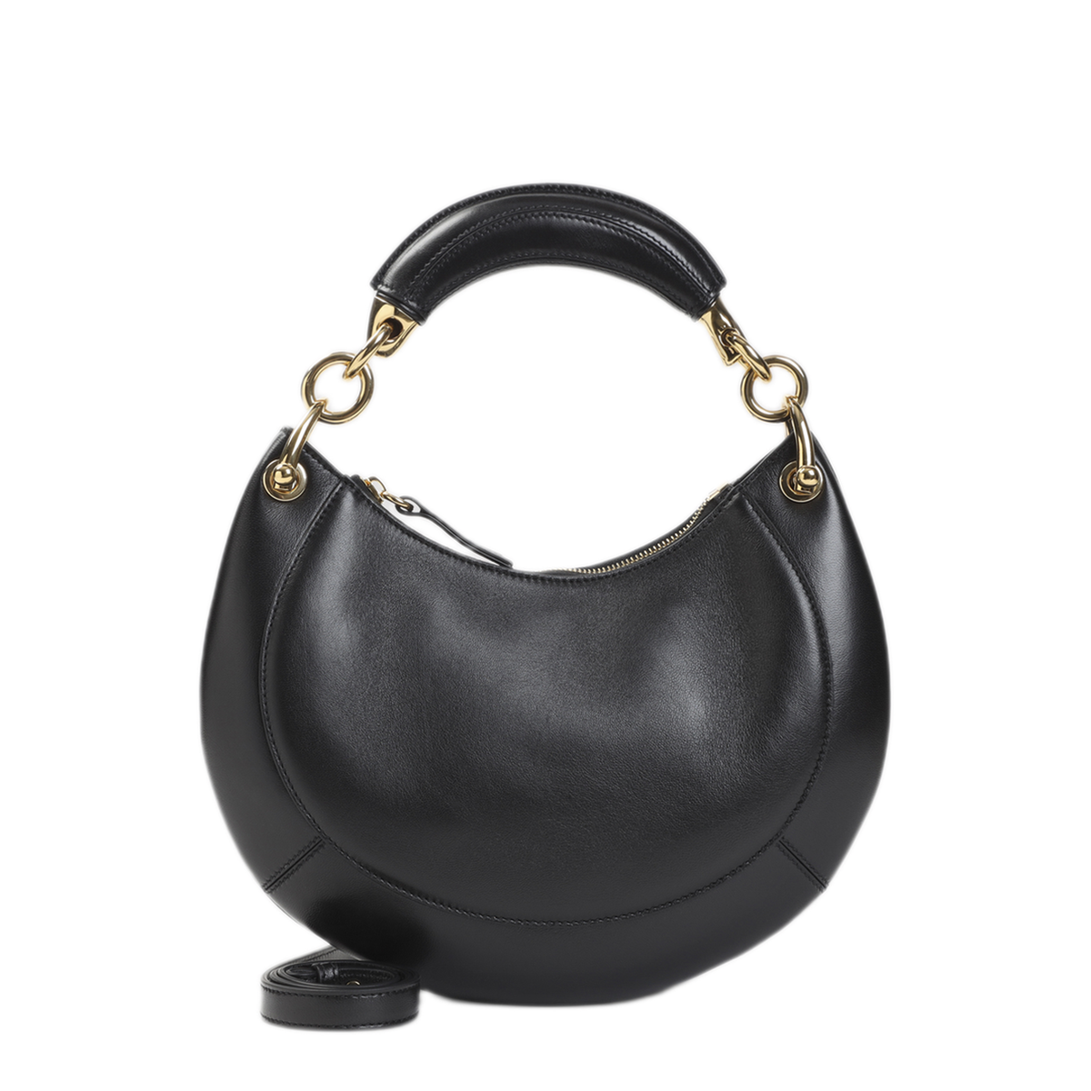 Banana Small Lambskin Hobo - Black - Image 4