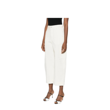 Cotton And Wool Cocoon Cropped Cargo Pants - Image 2