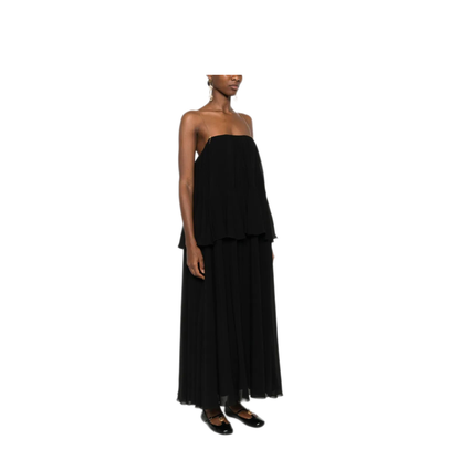 Sleeveless Long Dress In Silk Georgette - Image 2