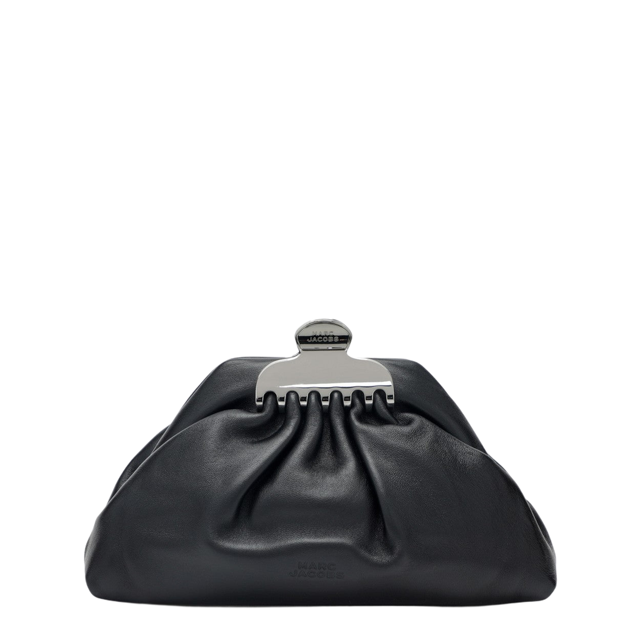 The Glam Small Smooth Leather Clutch - Black - Image 1