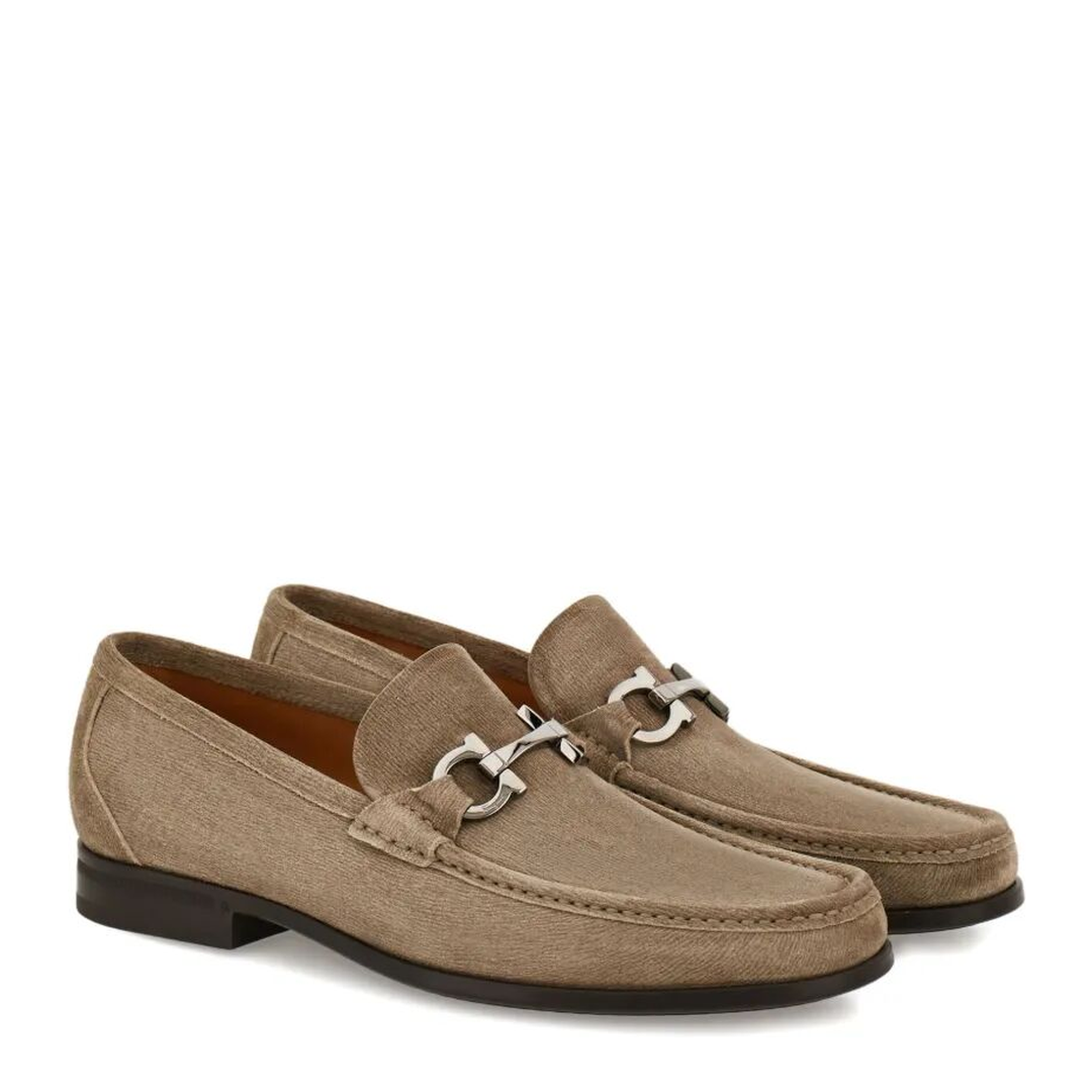 Suede Loafers with Gancini Buckle - Image 2