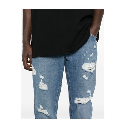 Classic Five-Pocket Cotton Jeans with Abrasions - Image 4