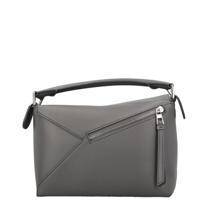 Puzzle Edge Small Calfskin Shoulder Bag- Grey - Image 5