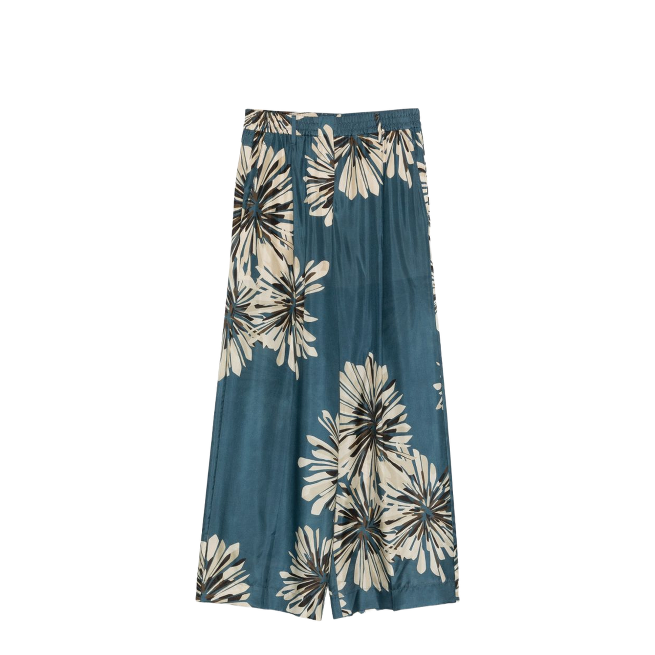 Floral Printed Silk Pants - Image 1