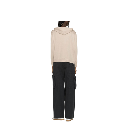 Two-Pocket Zip-Up Hoodie Beige - Image 2