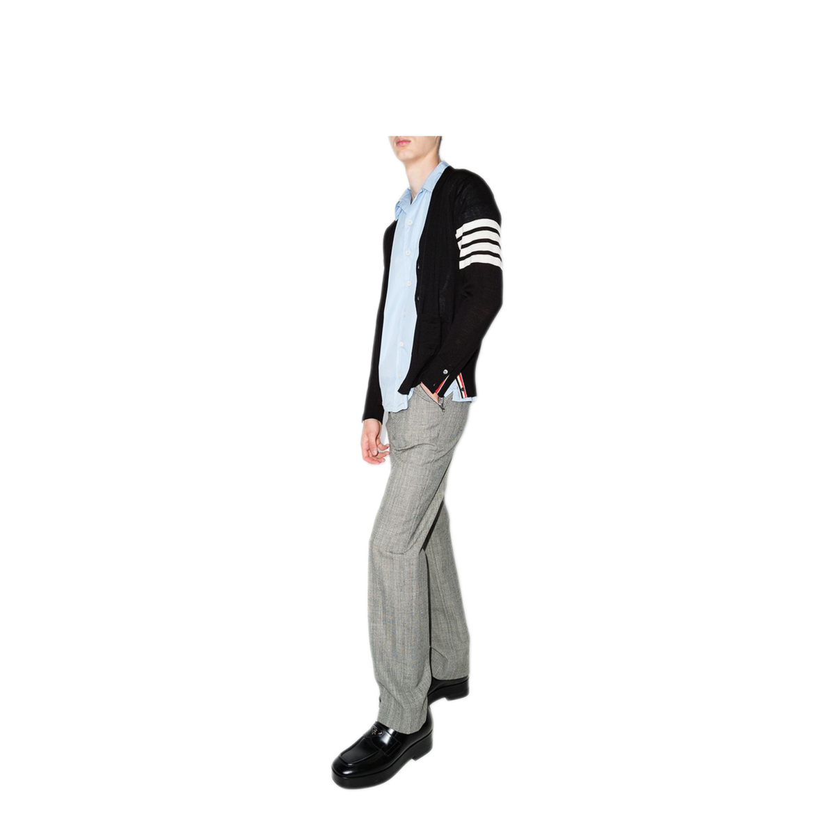 4-Bar Stripe Sustainable V-Neck Cardigan - Image 2