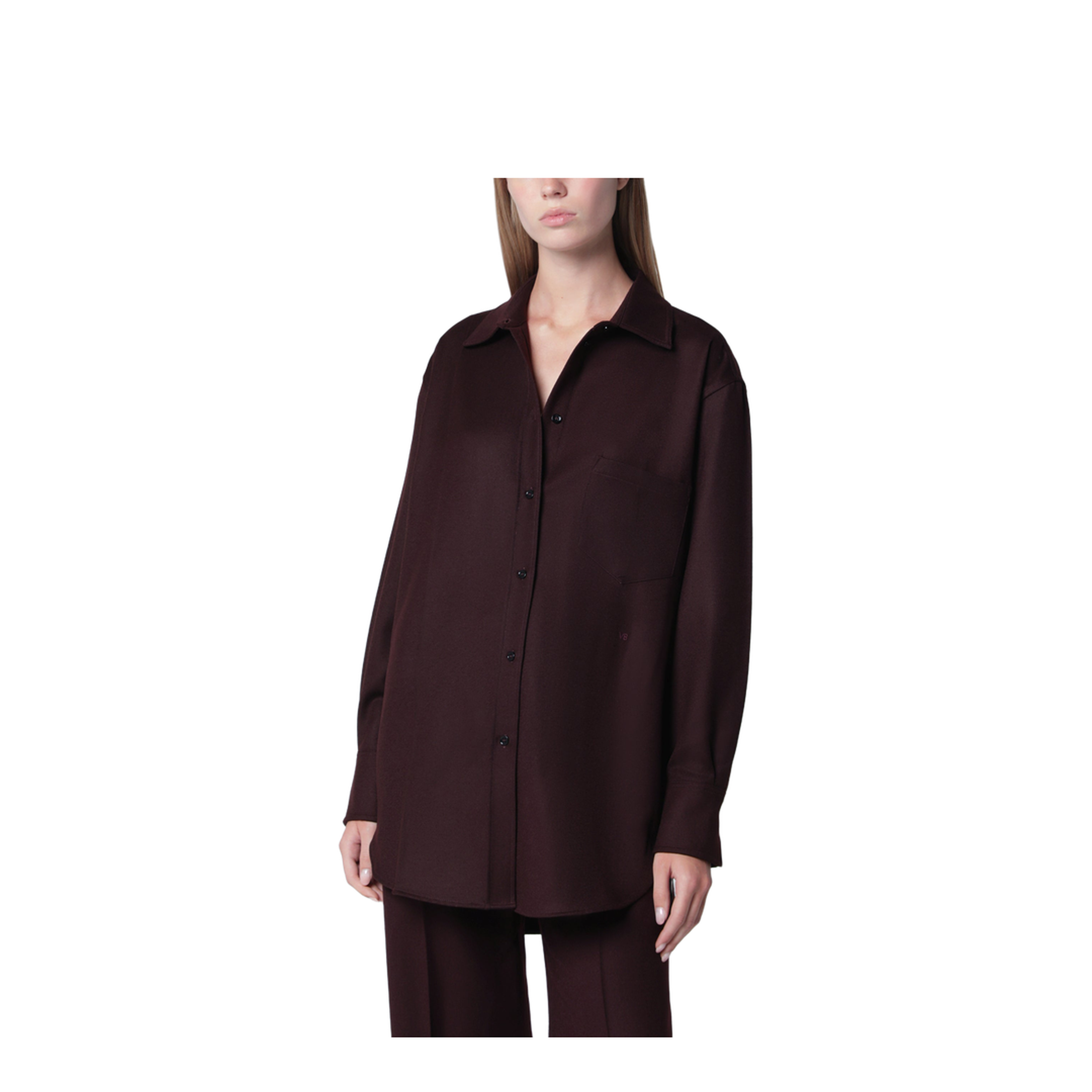 Virgin Wool Flannel Shirt in Acai - Image 1
