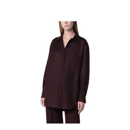 Virgin Wool Flannel Shirt in Acai - Image 1