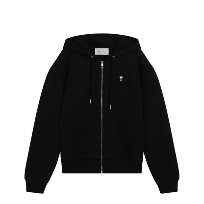 Black Cotton Zip Hoodie - Image 1