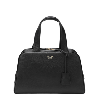 Large Buckskin Top-Handle Bag - Black - Image 1