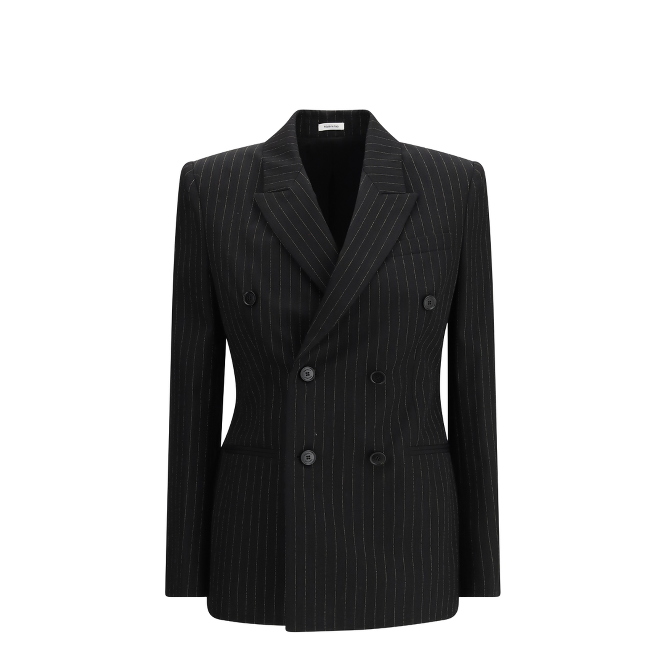 Pinstriped Double-Breasted Jacket - Image 1
