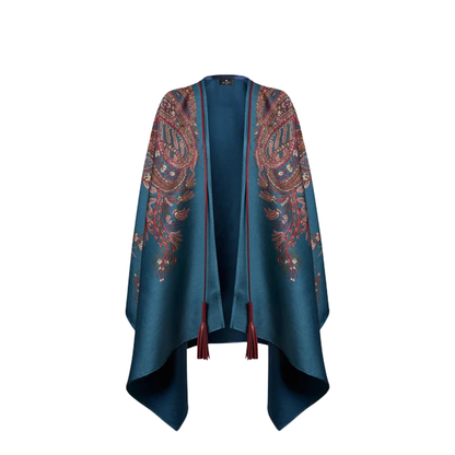 Wool Cashmere Jacquard Cape - Image 4