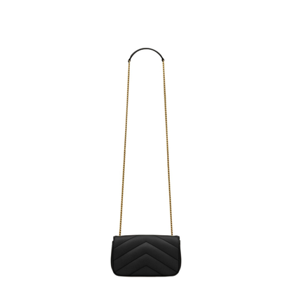 Loulou Mini Chain Bag in Black - Image 4