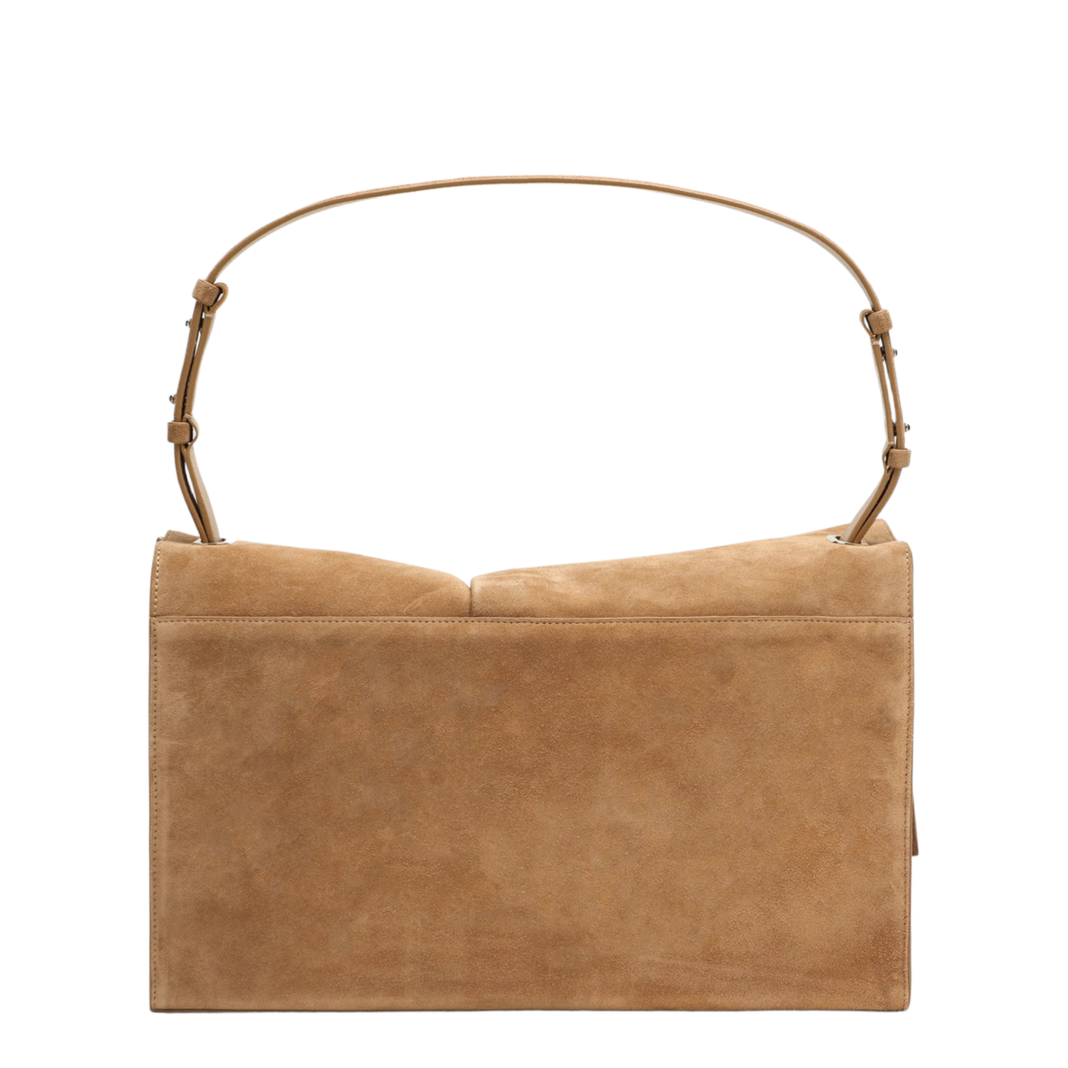 Baggy Small Beige Shoulder Bag in Suede - Image 2