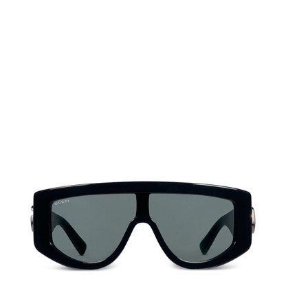 Rectangular Frame Sunglasses in Black - Image 1