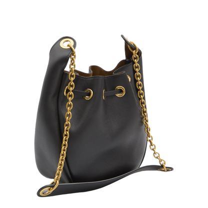 Supple Medium Leather Bucket Bags - Black - Image 3