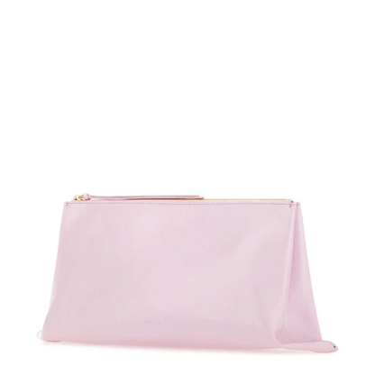 Pastel Pink Leather Medium Clutch - Image 2