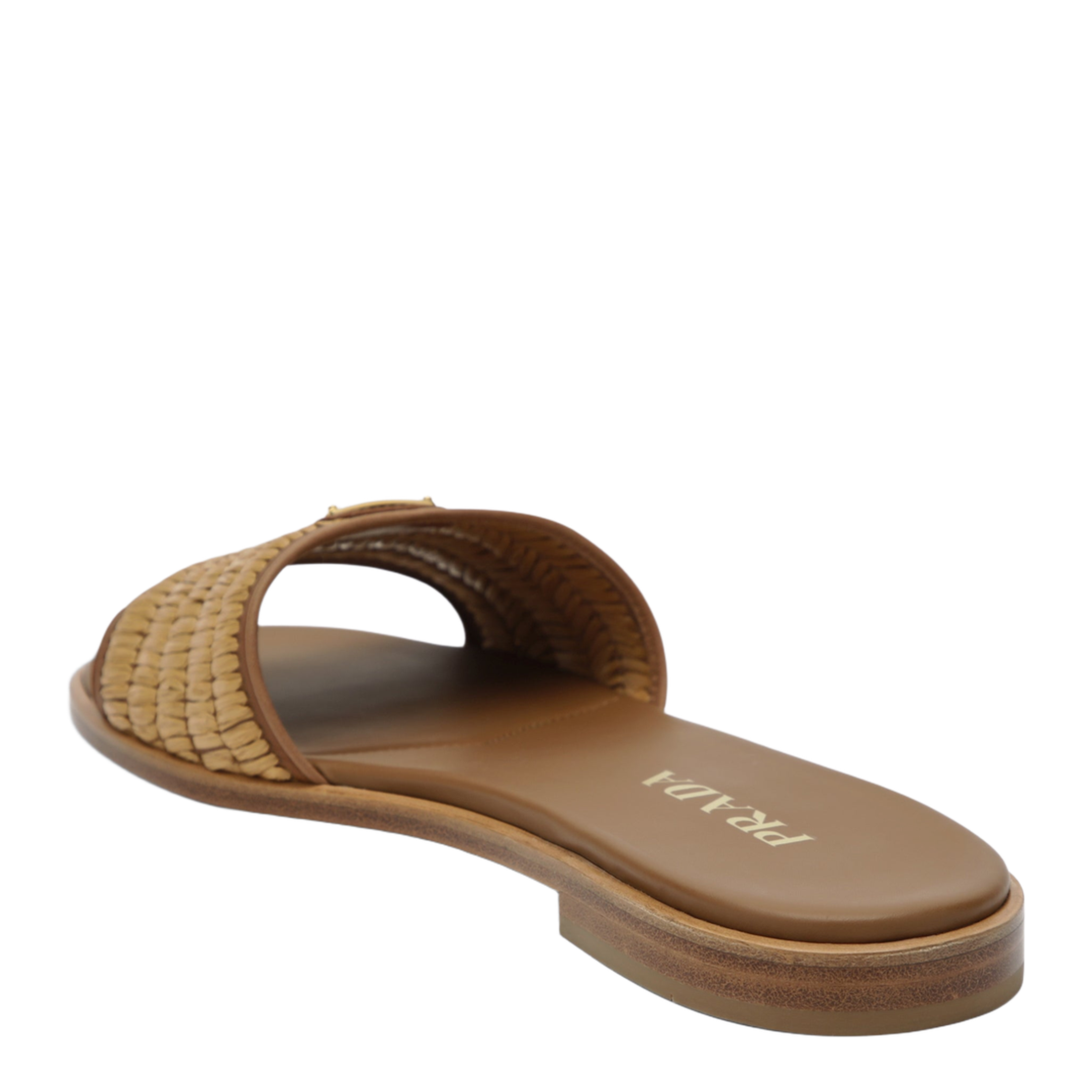 Natural Leather With Crochet Details Slide Sandals - Image 2