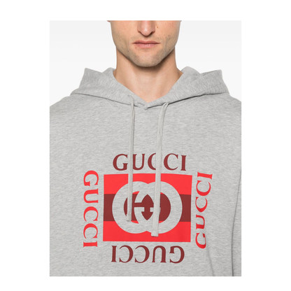 Printed Cotton Jersey Sweatshirt in Grey Mélange - Image 5