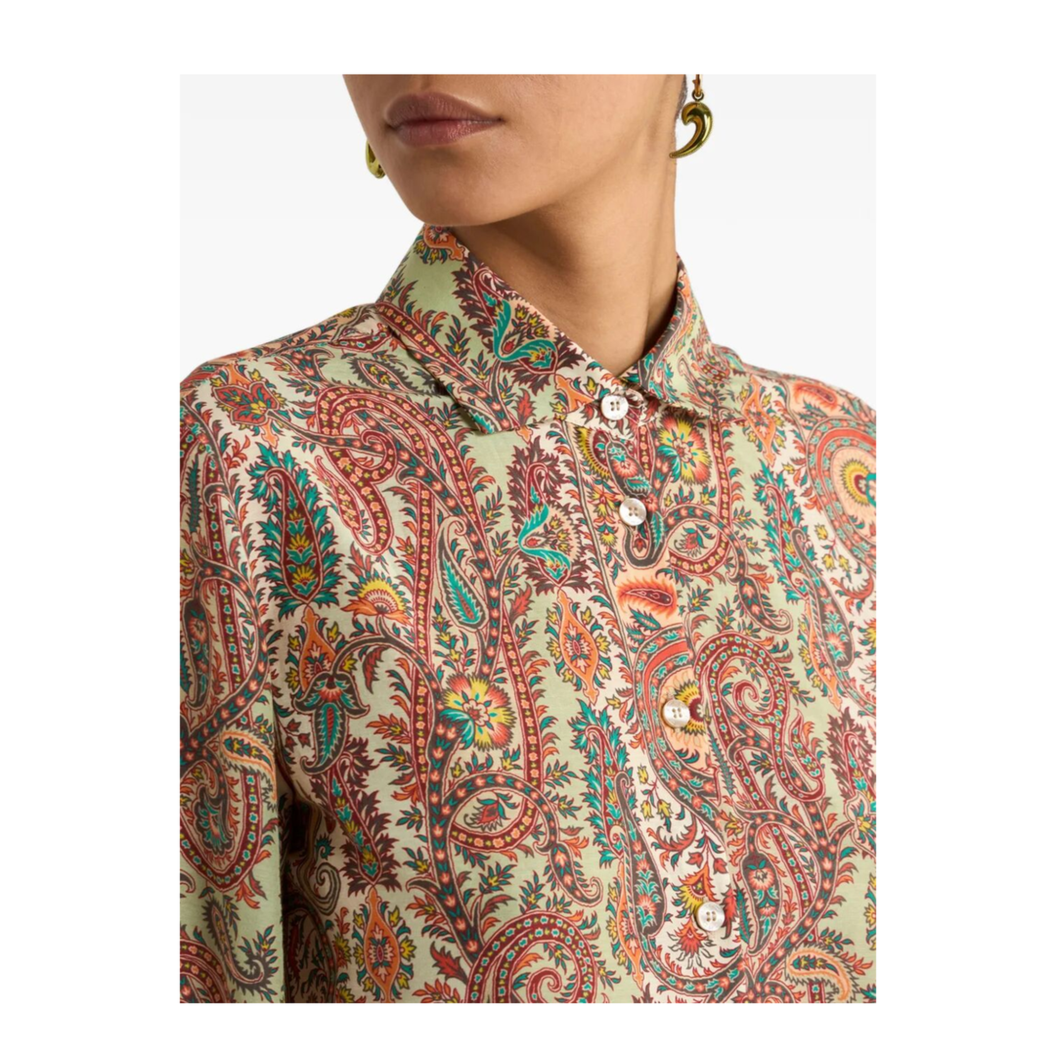 Paisley-Print Silk Blend Shirt - Image 5