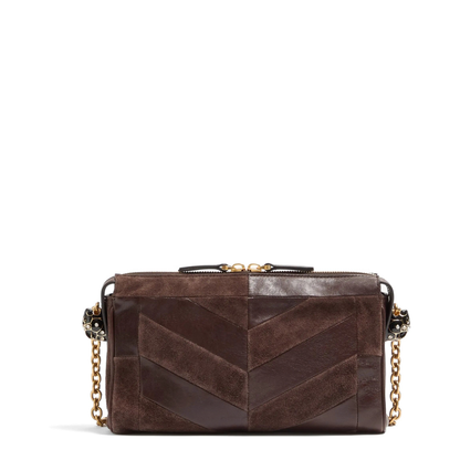 Small Shoulder Bag Panthea in Suede and Nappa Chevron Motif - Image 4