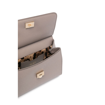 Sicily Medium Calfskin Handbag - Fango - Image 4